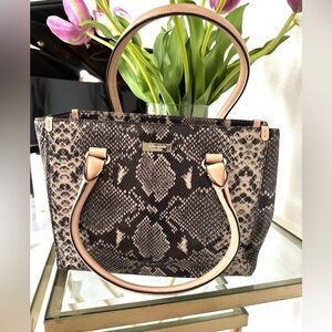 Kate Spade Beige and Black Snake Pattern Tote